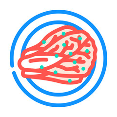 kimchi cabbage korean cuisine color icon vector illustration