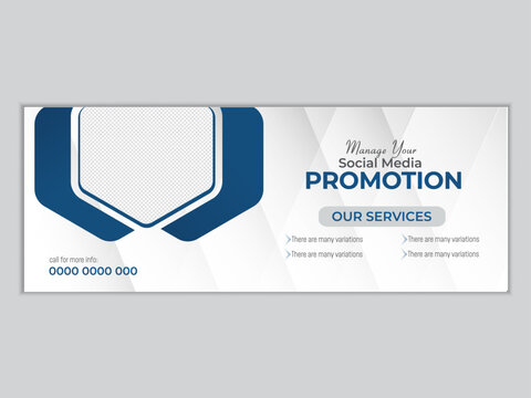 Professional business facebook cover page timeline web ad banner template.Digital marketing agency facebook cover photo design with creative shape or web banner for digital marketing business