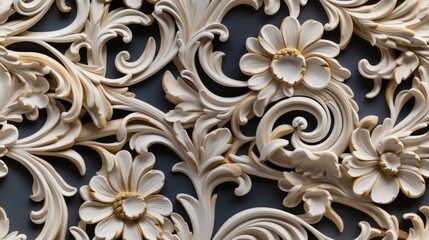 Seamless pattern Royal vintage Victorian Gothic background Rococo venzel and whorl