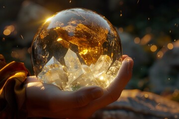 Hands On Crystal Ball And Cryptocurrency