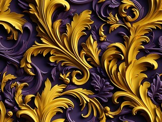 Seamless pattern Royal vintage Victorian Gothic background Rococo venzel and whorl
