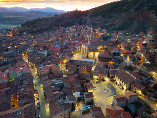 Aerial view of the spanish city of Daroca. Aragon, Spain