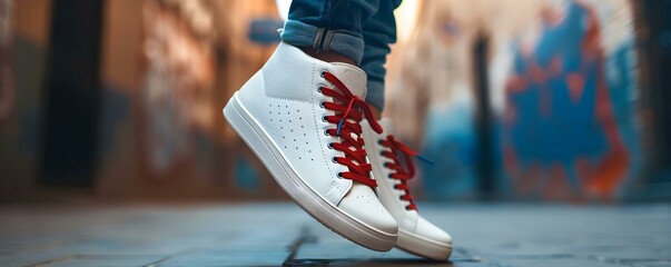 Elevated Men's Urban Sports Shoes: A Fusion of Style and Comfort. Concept Trendy Sneakers, Performance Footwear, Fashionable Athletic Shoes, Urban Streetwear, Stylish Sportswear