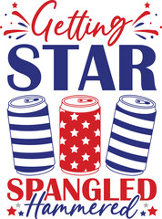 Getting star spangled hammered T-shirt, 4th of July T-shirt, Fourth of July, America, USA Flag, USA Holiday, Patriotic, Independence Day Shirt, Cut File For Cricut Silhouette