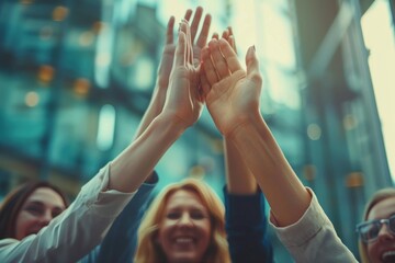 Group of People Raising Hands in the Air