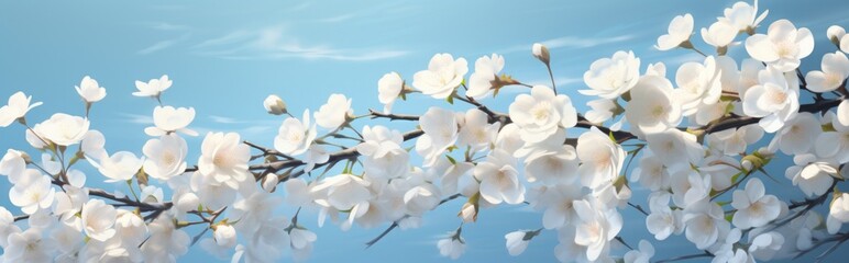 Fototapeta premium white roses against the blue sky