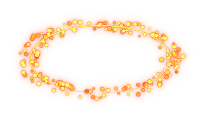 Obraz premium Glittering circles' particle wreath. 3d rendering.