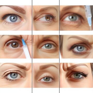 A Collage of Photos of a Womans Blue Eyes