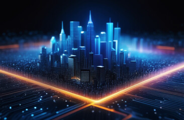 Global Big data technology and digital data science. Concept of data research and business analytics. Visualizing complex information.