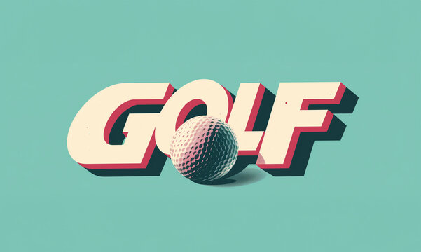 Vintage Golf Ball with Retro Text - A Classic Representation for Golf Enthusiasts and Sport Events