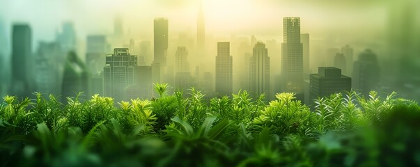 Transitioning from City Skyline to Sustainable Green City: A Path to Urban Development. Concept Urban Planning, Sustainable Development, Green Cities, City Skylines, Urban Transitions - obrazy, fototapety, plakaty