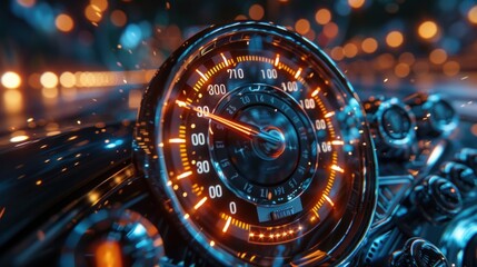 Close Up of Speedometer in a Car