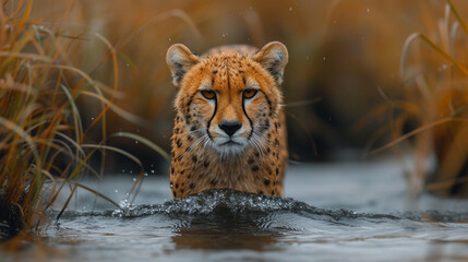Obraz premium Leopard in nature, wild life