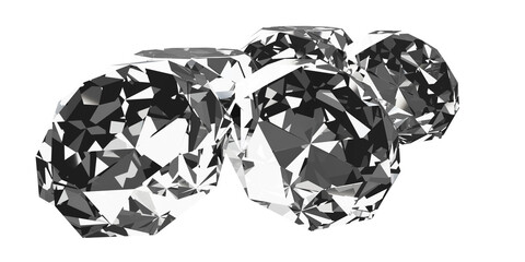The pile of diamonds Illustration. 3d rendering.	