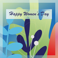 International Womens Day greeting card. Calligraphic hand written phrase and flourish design. 8 march