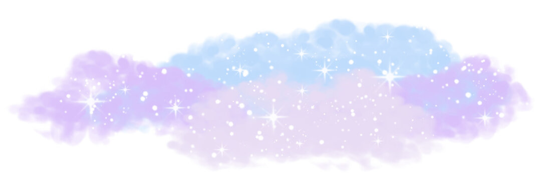 Clouds and stars illustration decorate.	