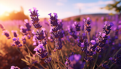 Obraz premium lavender field close up. 