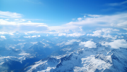 Fototapeta na wymiar mountain view from an airplane window. 