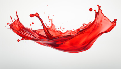 splash of red wine, cherry juice on a white background. - Powered by Adobe