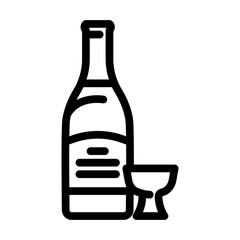 makgeolli drink korean cuisine line icon vector illustration