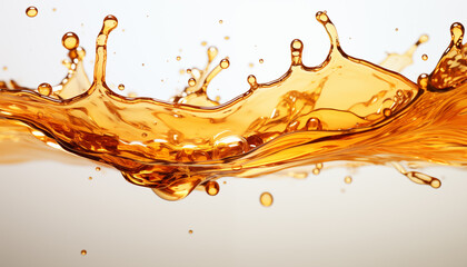 yellow oil splash on a white background.