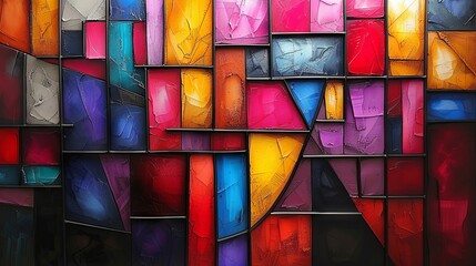 Fototapeta premium Stained glass window background with colorful abstract.