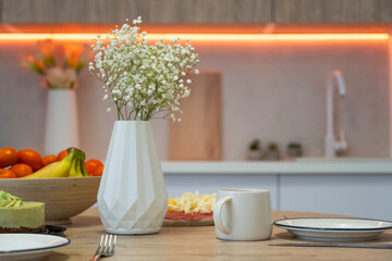 Breakfast. Dinner in the kitchen. Lunch in the kitchen.