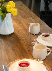 Eating in the morning. Morning coffee. Breakfast in the morning.