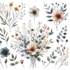 Small Botanicals in a Watercolor Series