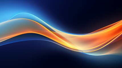 A background with smooth, flowing waves in blue and orange, abstract flowing wave