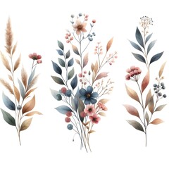 Tiny Watercolor Flowers in Botanical Art