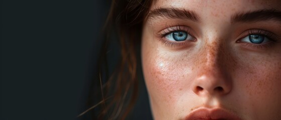 Fototapeta premium Magic Light Halo: Portrait of a Woman with Curly Hair on a Soft Light Background