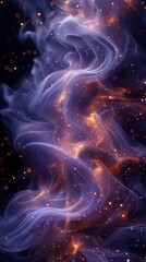 Obraz premium Dazzling Particles in Deep Purple Abstract Background Generative AI