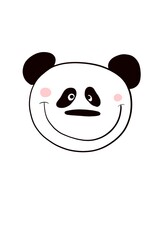 Funny smiling panda face 