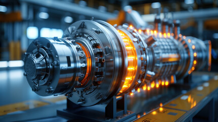 Fototapeta premium A highly detailed model of a futuristic spacecraft engine with intricate design