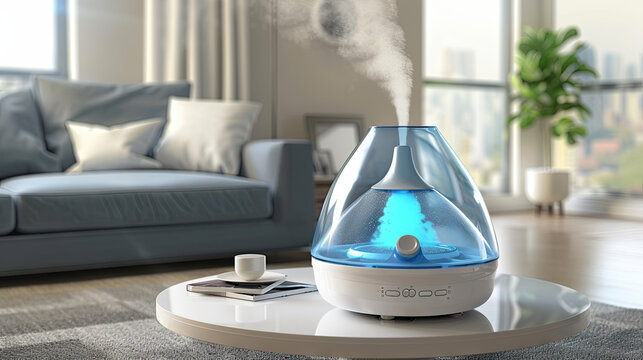 Humidifier on a table in an apartment room