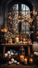 Rustic Easter Decor: Farmhouse style decorations for Easter.