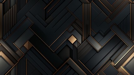 Obraz premium Dark black Geometric grid background Modern dark abstract texture seamless pattern