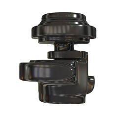 Metal abstract shape, 3d render © neurostructure