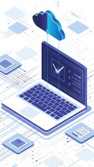 a laptop screen displaying the interface for transferring files to cloud storage, emphasizing the importance of data security and accessibility in the modern era of computing.