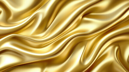 Abstract golden waves with a silky metallic texture.