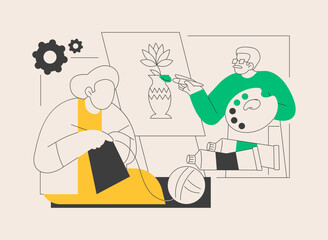 Activities for seniors abstract concept vector illustration.