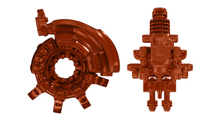 Metal abstract shape, 3d render © neurostructure