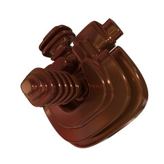 Metal abstract shape, 3d render