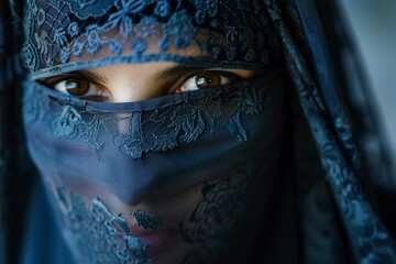 beautiful muslim woman wearing a traditional burka