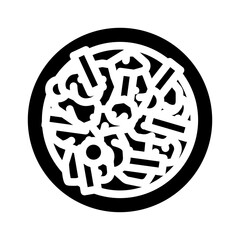 dak galbi korean cuisine glyph icon vector illustration