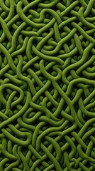 A green fabric with many knots. Generative AI.