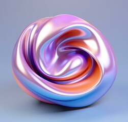 A shiny, colorful object with a swirl in the middle. Generative AI.