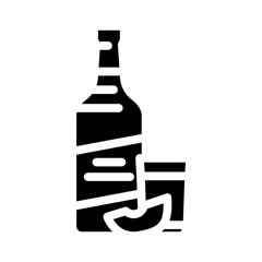 soju bottle korean cuisine glyph icon vector illustration