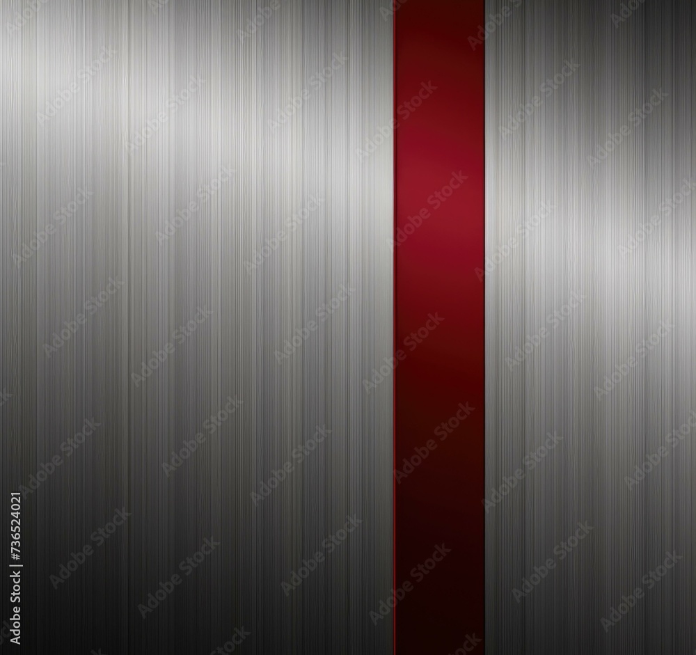 Poster a metallic background with red stripes. generative ai.